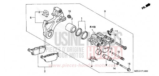 ETRIER DE FREIN ARRIERE (CBR1000RR4/5) CBR1000RR5 de 2005